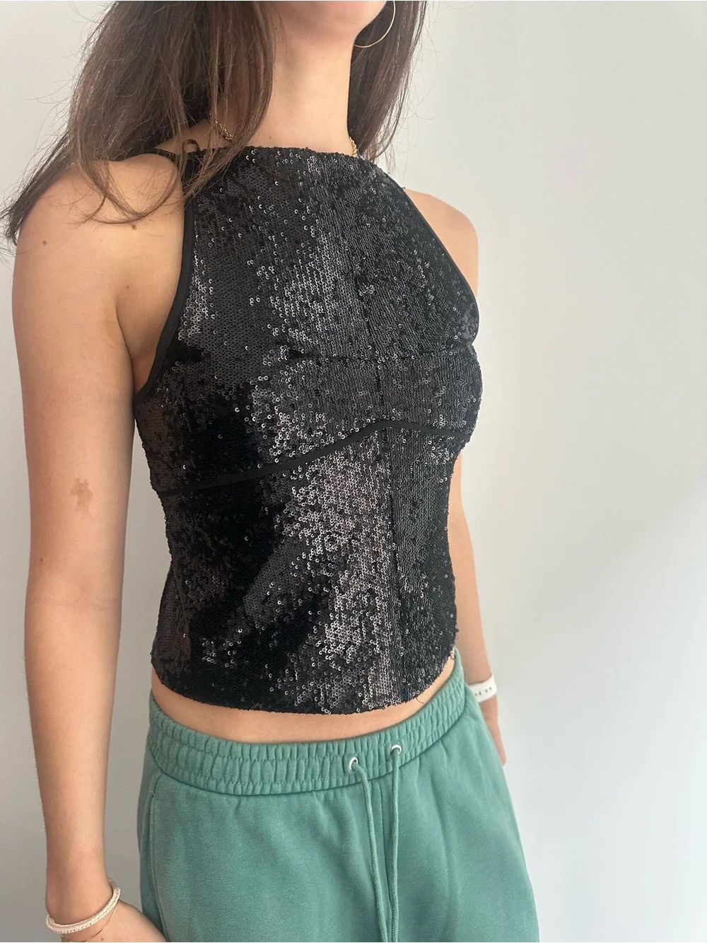 Free People James Black Sequin Tank‎
